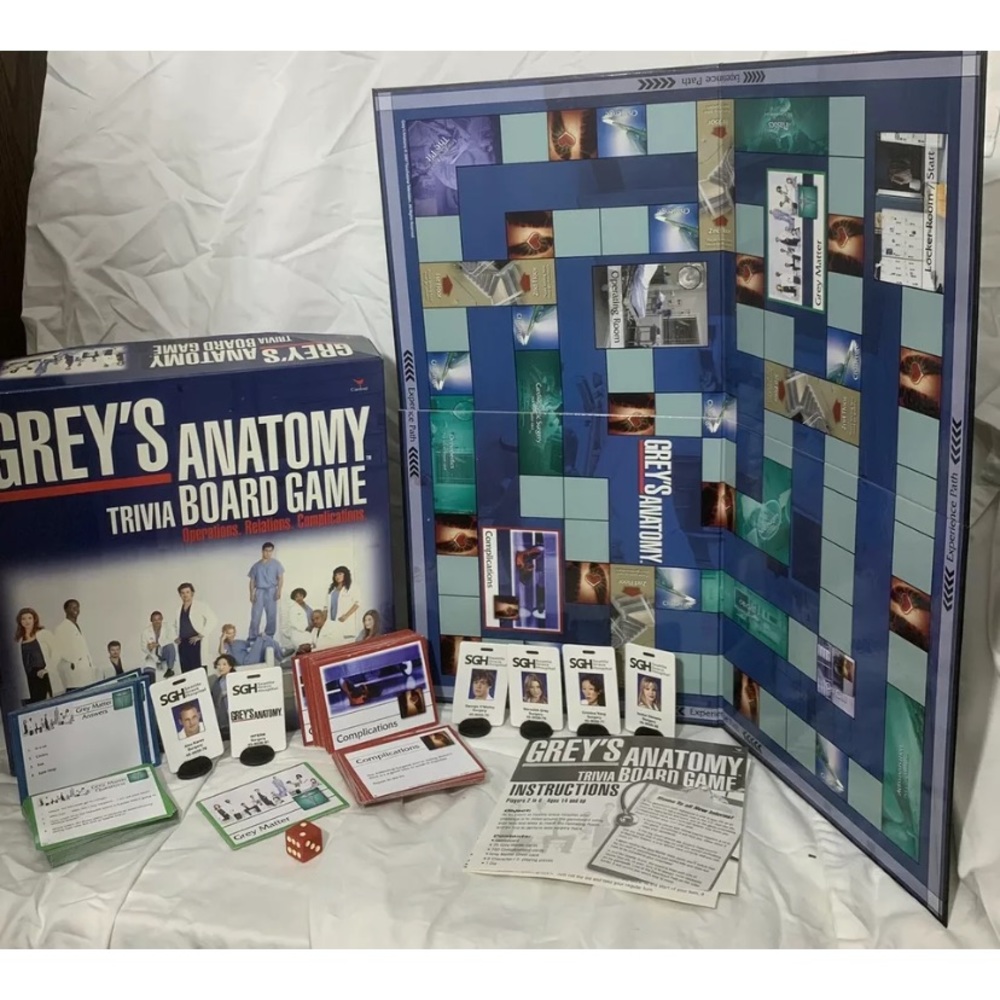 Grey’s Anatomy Trivia Board Game Cardinal 2-6 Players Ages 14+ ABC 2007 Seattle
